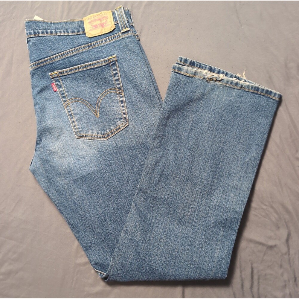 Levis 503 Low Slouch Bootcut Button Fly Blue Jeans Womens 36 x 30 15M